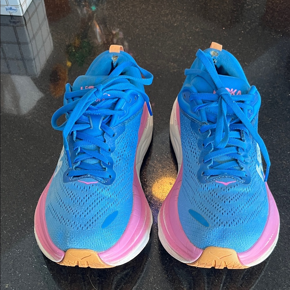 Hoka Women's Blue Pink Athletic Running Shoes